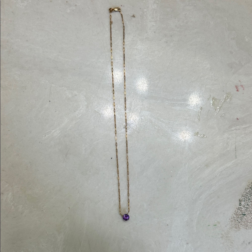 Belk Gold Necklace with Purple Charm